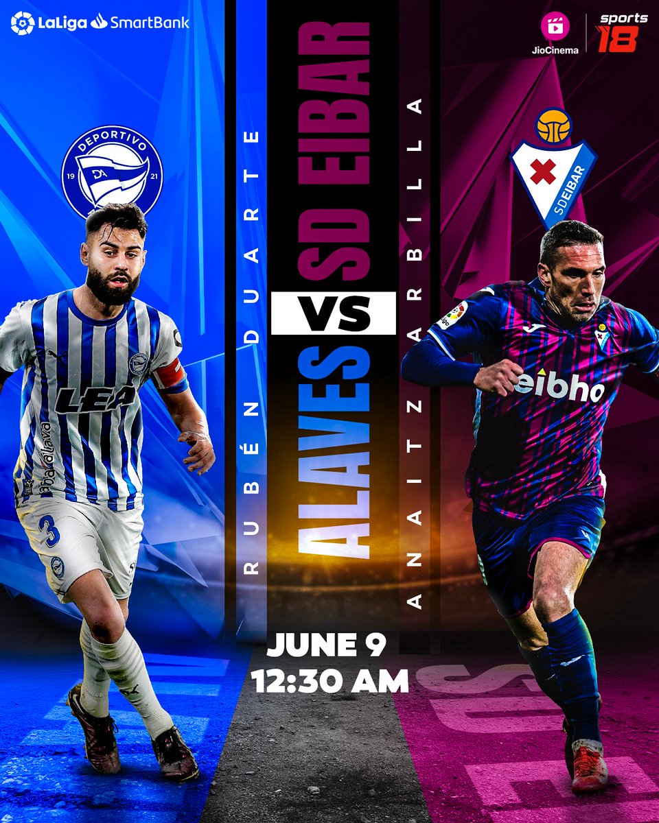 The race to the #LaLigaSmartBank Playoffs Finals is on ⚽🏃‍♂️

@alaveseng  or @SDEibarEN  - who will land the knockout blow? 👊

📍 Mendizorrotza
⏰ Tonight, 12:30 AM
🎬 LIVE on #JioCinema & #Sports18

#WhyWatchAnythingElse #LaLiga #LaLigaOnJioCinema #LaLigaOnSports18 | @LaLigaEN