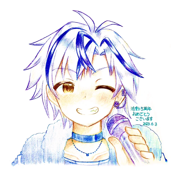 活動5周年おめでとうございます!!!!! いつも楽しい時間や癒しをありがとう!!!!! 勝くんの進む道が、もーっと幸多きものとなりますように!!!!! #漆黒の水鏡