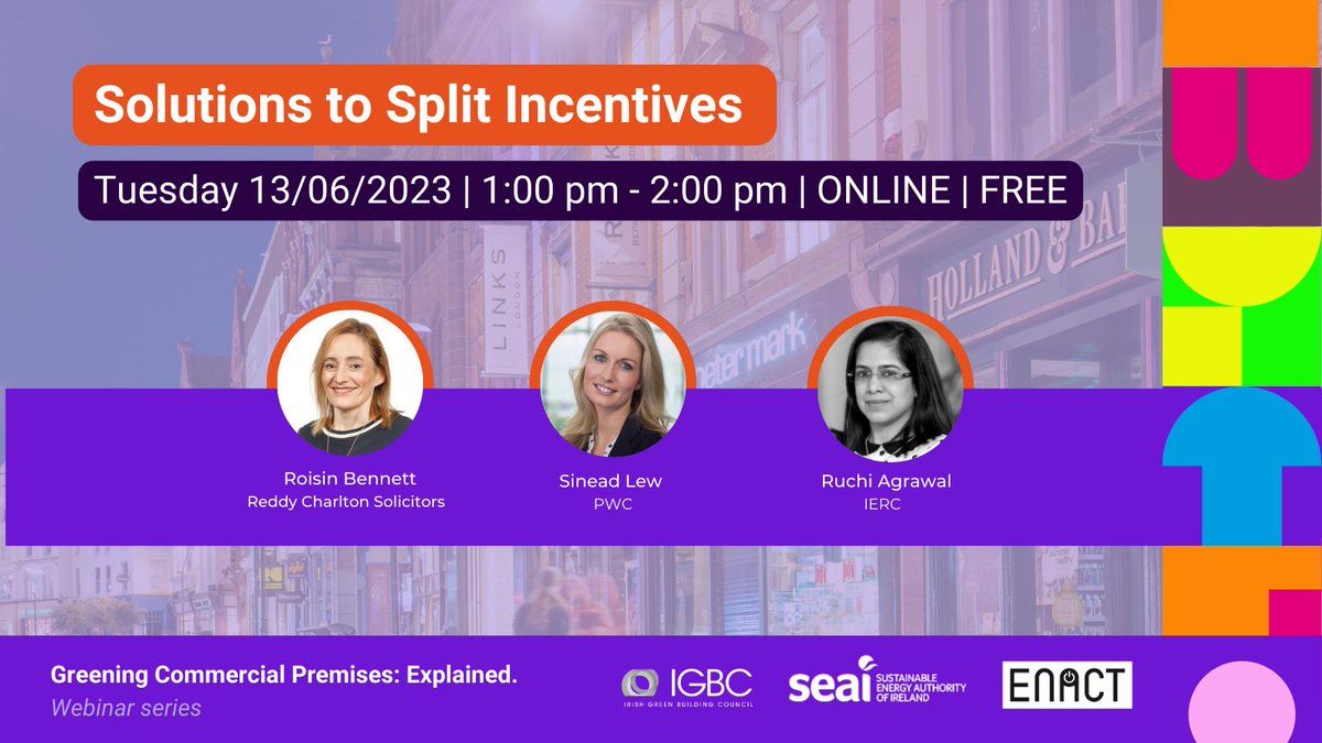 IERC (@ierc_info) on Twitter photo Ruchi Agrawal will be one of the speakers at the upcoming #ENACT webinar on the 13th of June at 1pm.
The webinar will be discussing the "Solutions to Split Incentives"
To join the webinar click here: bit.ly/3WTCYwM
@IrishGBC <a href="/TyndallInstitut/">Tyndall Institute</a> #splitincentive Ruchi Agrawal will be one of the speakers at the upcoming #ENACT webinar on the 13th of June at 1pm.
The webinar will be discussing the "Solutions to Split Incentives"
To join the webinar click here: bit.ly/3WTCYwM
@IrishGBC <a href="/TyndallInstitut/">Tyndall Institute</a> #splitincentive