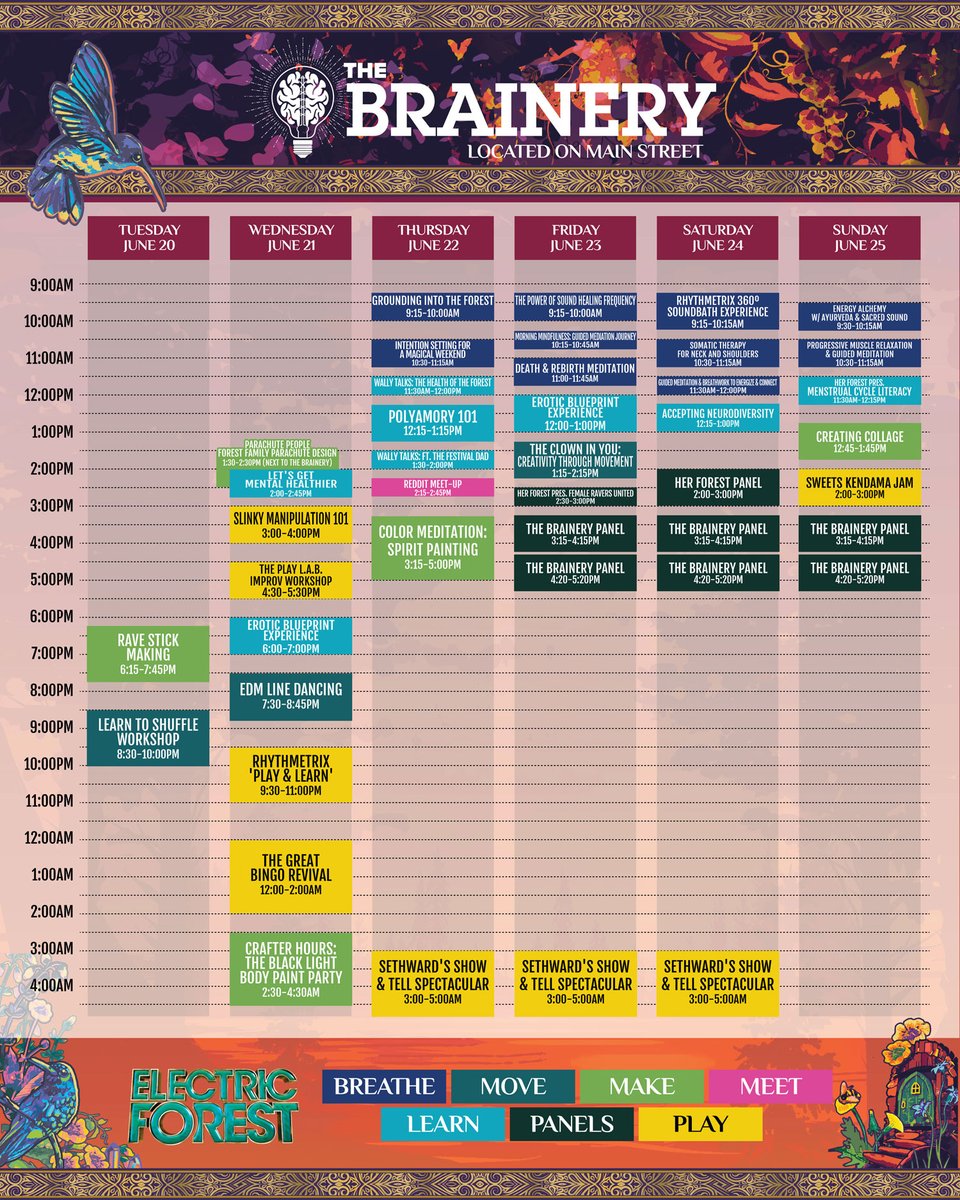 Electric Forest schedule