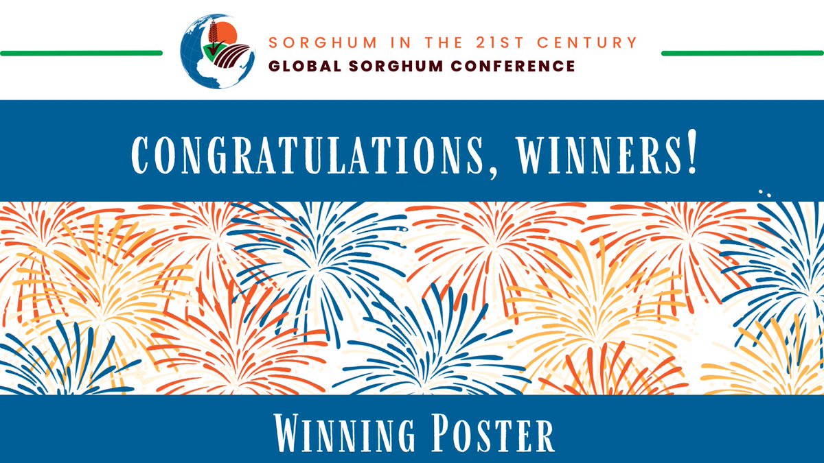 Our congratulations to the winners of #sorghum2023 poster competition!

FIRST PLACE: Erick Mikwa from Justus-Liebig-University Giessen, Germany.

Runner-up: Mamadou Sene, @INRAE_France