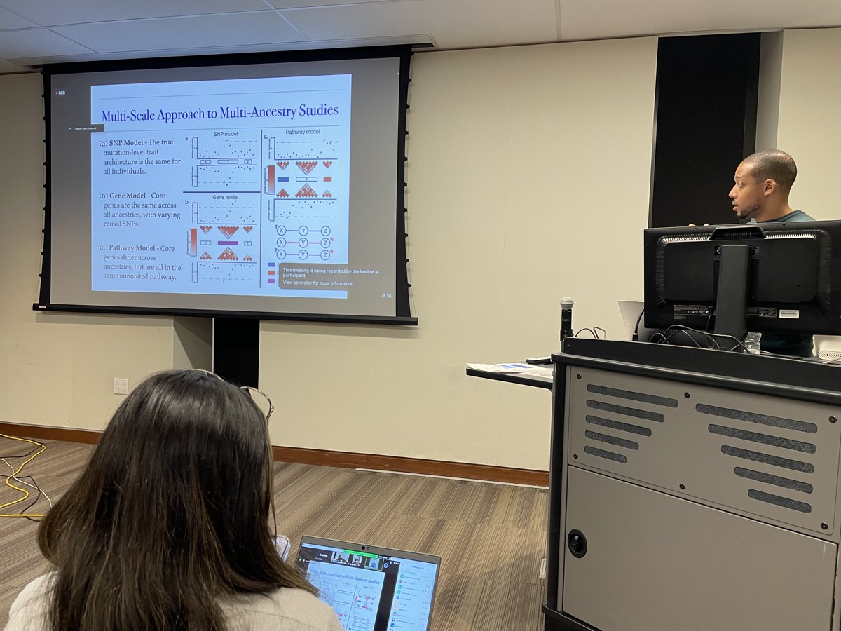 ItanLab's tweet photo. A fascinating talk yesterday by @lorin_crawford at #CBIPMS, about genomewide predictions and replicability across diverse human populations. https://t.co/m6HnkOYc7l