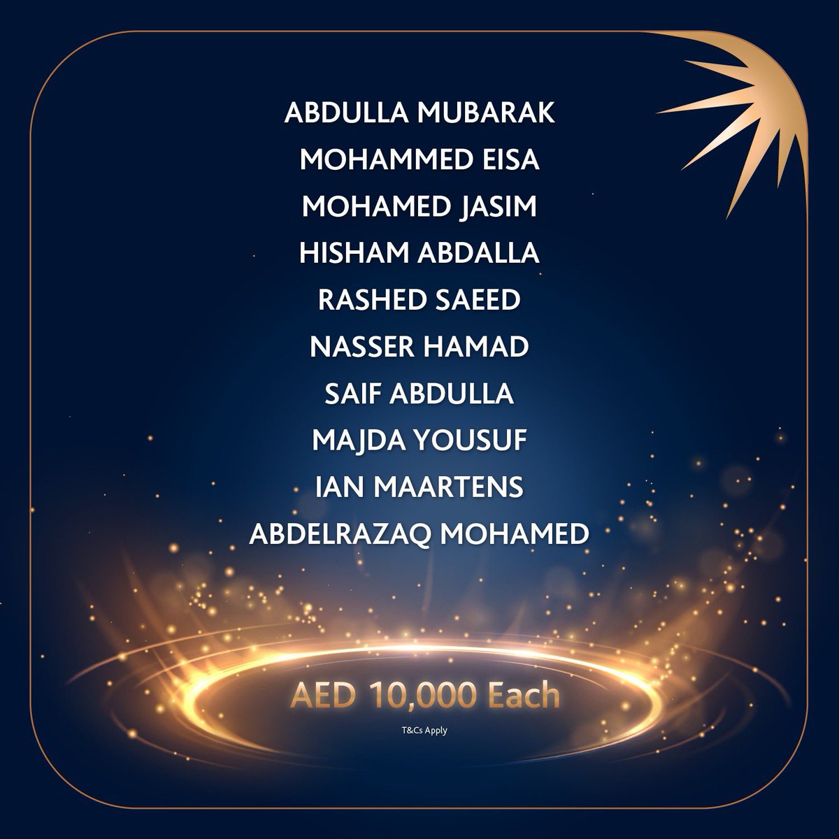ADIBTweets's tweet photo. Congratulations to our Ghina Winners! 10,000 AED to each winner in our monthly #ADIB #Ghina #Savings #Account 8th June 2023 draw! Apply now and you could be next. Please swipe left for our full list of winners
Terms and Conditions apply
#ADIBAccounts #prizes #Ghina https://t.co/VFUdU4IdIw