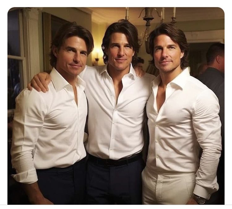 toucherandhardy's tweet image. Disagreement among us about these Mission Impossible stunt doubles. Which one is the real Tom Cruise?
Left Tom?
Right Tom?
Middle Tom?
No Tom?
