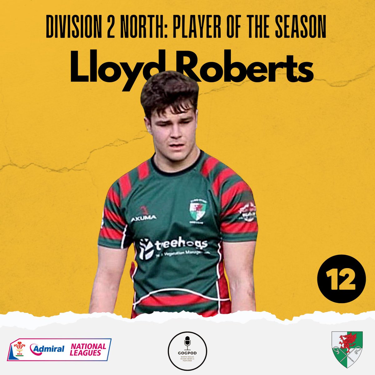 GogPod (@gogpod) on Twitter photo 1️⃣2️⃣ 𝗜𝗻𝘀𝗶𝗱𝗲 𝗖𝗲𝗻𝘁𝗿𝗲
Our Team of the Season Inside Centre in Div2N is: Lloyd Roberts | <a href="/wrexhamrfc/">Wrexham Rugby Club</a>
#Div2N #GogPodTOTS 1️⃣2️⃣ 𝗜𝗻𝘀𝗶𝗱𝗲 𝗖𝗲𝗻𝘁𝗿𝗲
Our Team of the Season Inside Centre in Div2N is: Lloyd Roberts | <a href="/wrexhamrfc/">Wrexham Rugby Club</a>
#Div2N #GogPodTOTS