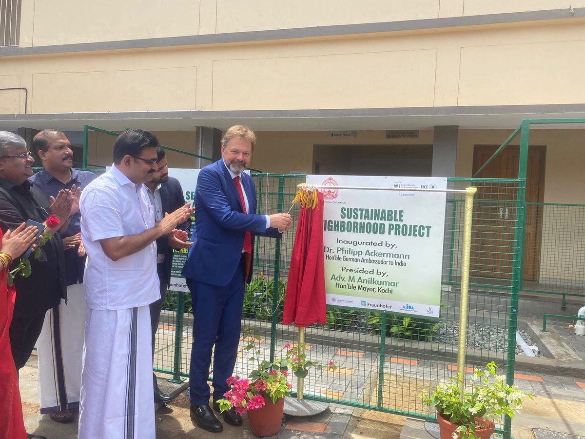 Cities must become smarter: Empowered by Fraunhofer institute, this beautiful school in Kochi got electricity, waste water management, gardening &amp; cooling in one circular progress! Inauguration with mayor <a href="/AdvMAnilkumar1/">Adv. M Anilkumar</a>. Thanks <a href="/anandiviyer/">ANANDI IYER</a> for making this great event possible!