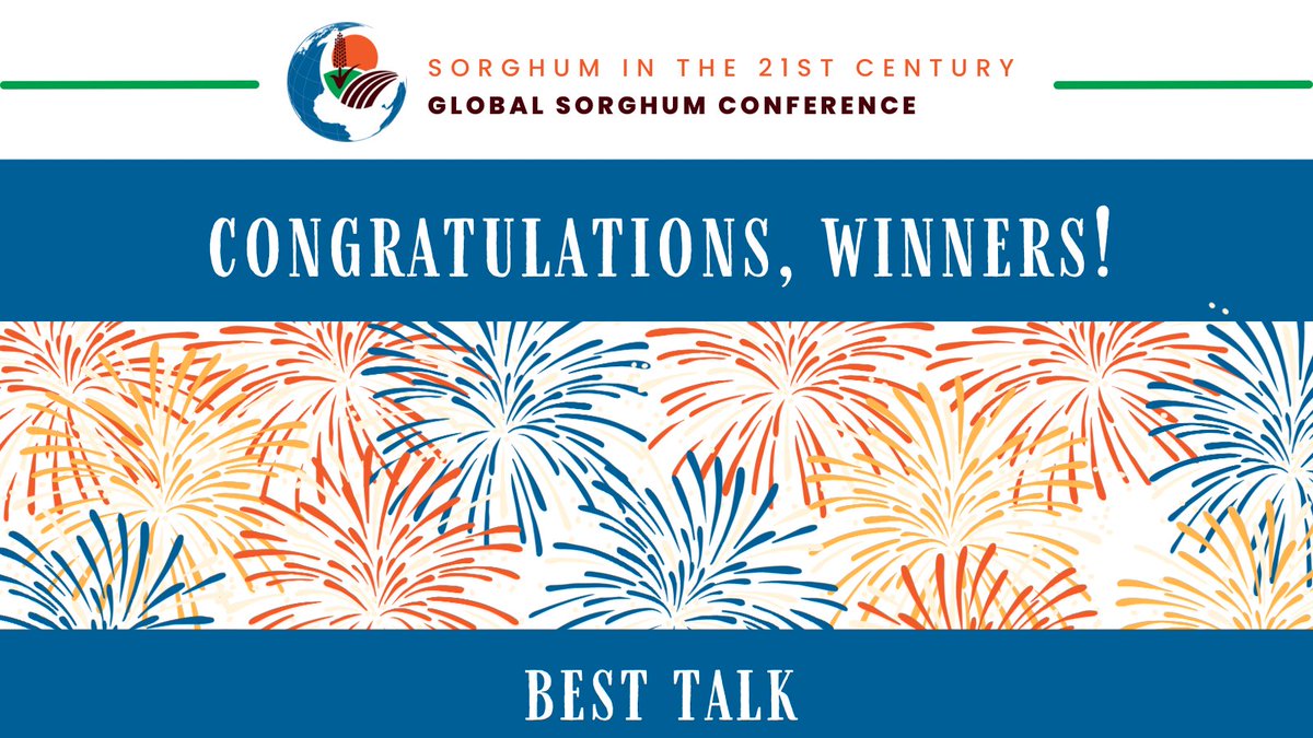 Please help us congratulate the winners of the Best Talk competition from #sorghum2023. 

FIRST PLACE: Daniel Otwani, @UQ_News 

Runner up: Genevieve Durrington, University of Queensland