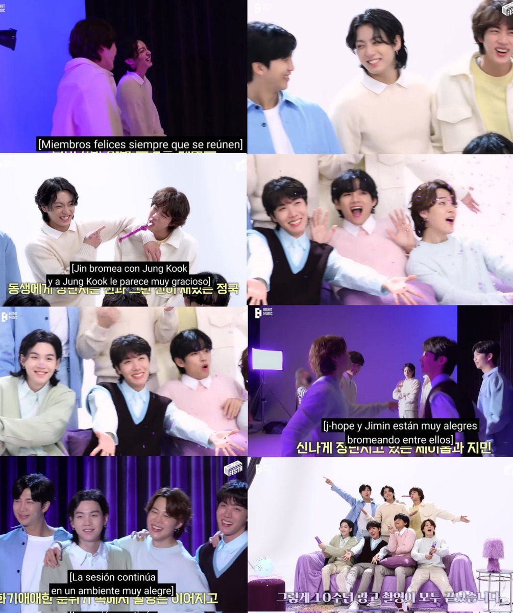 kiss_seven7's tweet photo. — No puedes llorar con unos subtítulos

Los subtítulos:
[Los miembros son felices siempre que se reúnen]
[Jin bromea con jungkook..]
[J-hope &amp; Jimin están muy alegres bromeando entre ellos]
[La sesión de fotos continua en un ambiente muy alegre]

😭 #BTS10thAnniversary @BTS_twt https://t.co/kboEIJ4x4h