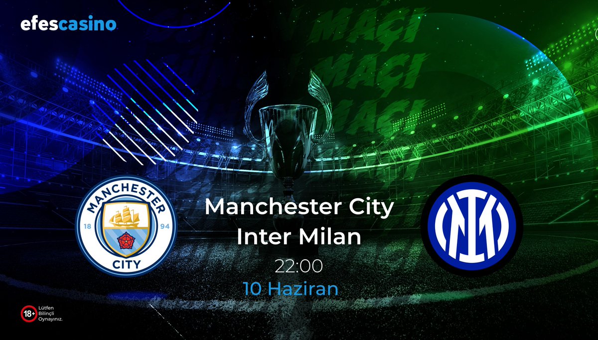 👉Efescasino Giriş bit.ly/efescasino
👉Telegram Adresimiz t.me/EfesCasino

Manchester City 🆚 #InterMilan 
🗓️10.06.2023
⏰22:00

#Efes #efescasino #Spor #iddaa #bahis #ManchesterCityInter #ManchesterCity #UCLfinal #ChampionsLeagueFinal #final #SampiyonlarLigi