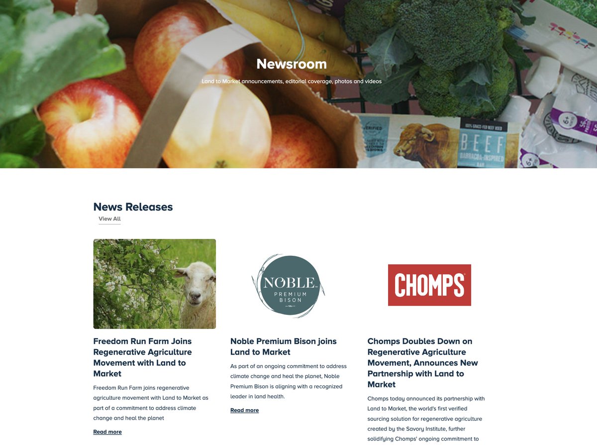 Journalists, see our latest news releases featuring farms  &amp; brands within the meat industry that have joined Land to Market to improve land health through #regenerativeagriculture. landtomarket.com/newsroom #Environment #Meat #HARO