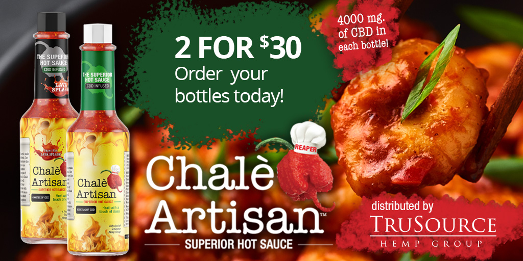 TrusourceG's tweet photo. We have great news for you! You can get your bottles of Chalè Artisan right now. 
The link is in the bio or go to https://t.co/ub44gkeRZr to get your case today. 

#chaleartisan #cbd #cbdproducts #hotsauce #dontbebasic #distriibutorswanted https://t.co/sZsG9DeyFE