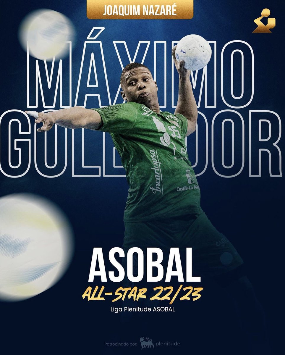 BMCdadEncantada's tweet photo. 🏅 Joaquim Nazaré es el 𝗺á𝘅𝗶𝗺𝗼 𝗴𝗼𝗹𝗲𝗮𝗱𝗼𝗿 de la #LigaPlenitudeAsobal 2022/2023 🙌🏾

190 goles de nuestro lateral derecho en esta Liga Plenitude @ASOBAL 💪🏽
¡Temporadón! 🔝

¡Enhorabuena! 👏🏽👏🏽 https://t.co/a4s50E360y