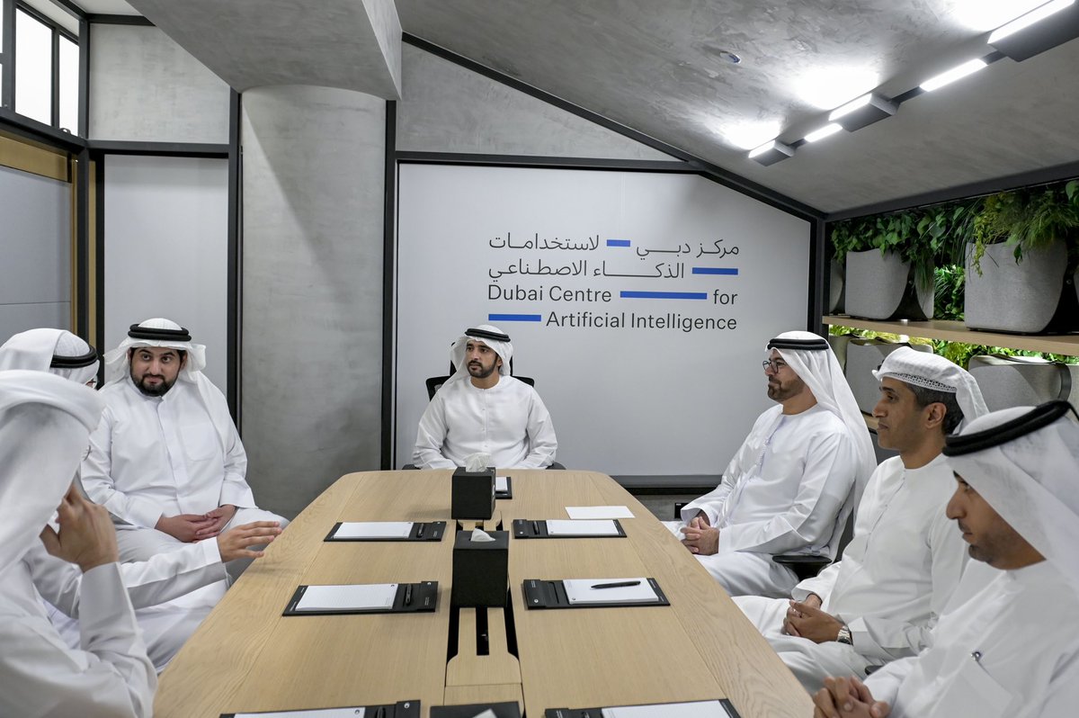 HamdanMohammed's tweet photo. We have launched the ‘Dubai Centre for Artificial Intelligence’ to accelerate our efforts to deploy AI to create exceptional government services. I have directed the formation of task forces at all Dubai government entities to develop AI-driven applications that will enable us to develop innovative government projects and expedite our digital transformation. Dubai aims to be a world leader harnessing the power of AI and other advanced technologies to provide public sector services.