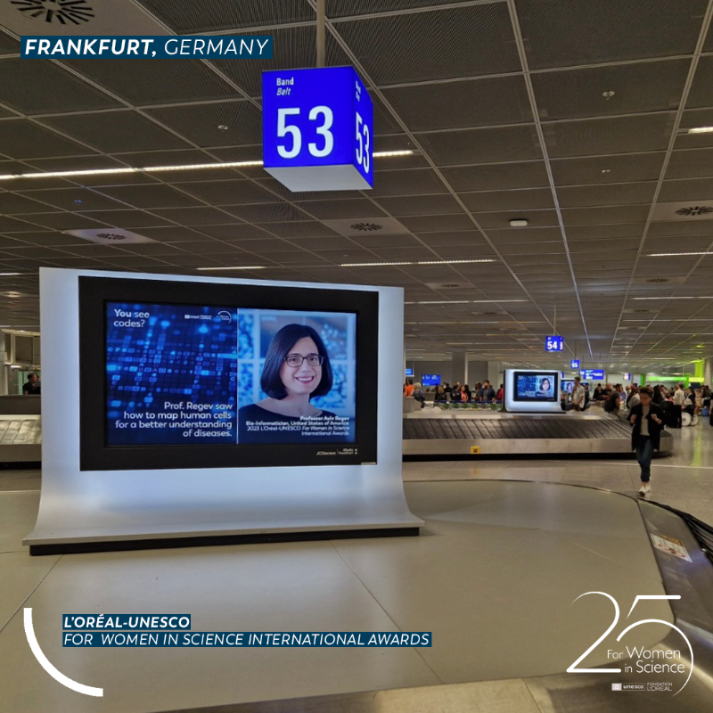 4womeninscience's tweet photo. Since 1998, with @UNESCO, we've worked to increase the visibility of female scientists through the #ForWomeninScience program.

To mark the 25th anniversary of the program, we're highlighting 12 of our International Awards eminent laureates in major airports around the world 👇