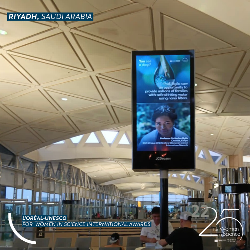 4womeninscience's tweet photo. Since 1998, with @UNESCO, we've worked to increase the visibility of female scientists through the #ForWomeninScience program.

To mark the 25th anniversary of the program, we're highlighting 12 of our International Awards eminent laureates in major airports around the world 👇