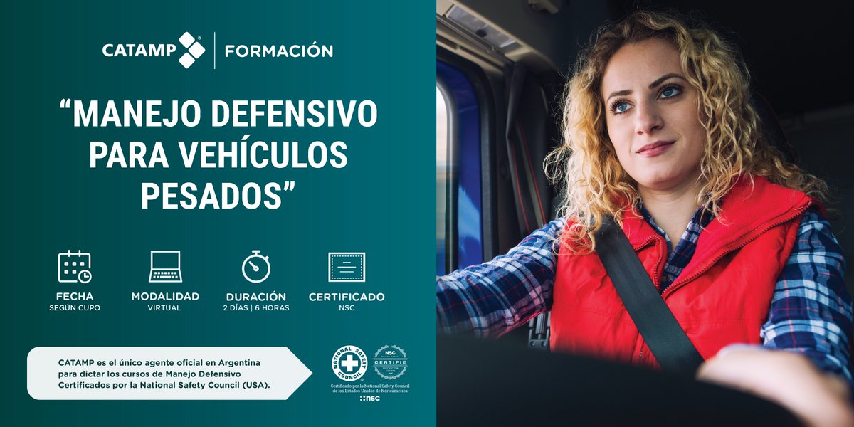 CATAMP_oficial's tweet photo. Curso Manejo Defensivo para Vehículos Pesados
Certificación internacional de la
@NSCsafety
📅 JUNIO 2023
Info 👉 https://t.co/W7lIwnn3yr
#manejodefensivo #vehiculospesados #catamp https://t.co/Arj4HuUMvS