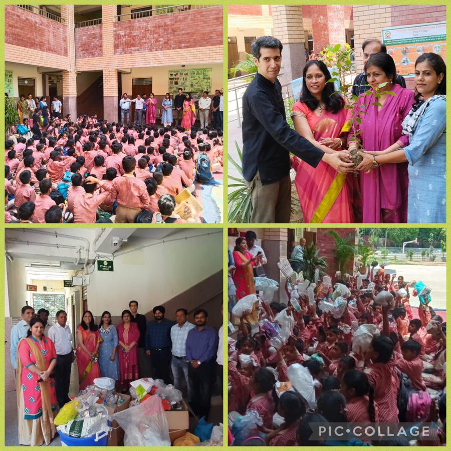 SERWA delighted to spend Environment Day with Councillor Leena Kumari, MCD Brand Amb @Faabian_P , MCD staff, @ssildelhi   and MMTC Senior Sec school. Planted trees, held No-Plastic workshop and collected plastic from students. 
@DCSOUTHZONE
@attorneybharti
@GyaneshBharti1