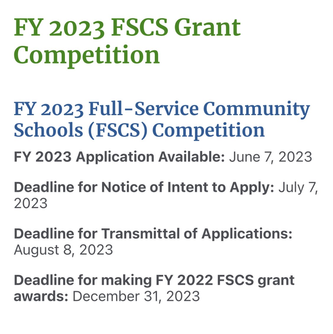 Check out @usedgov for more information about how to apply for $73.8 million in new Full—Service Community School Grants! #CSxFE23