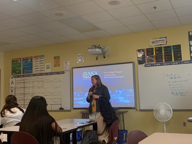 temabell's tweet photo. We’re excited to open access for our multilingual learners @AnnapHS_AACPS.  Today we had a visit from NSA about pre-college internship opportunities. @HtorresRamirez #equipopantera #ahuk https://t.co/4HlQqSuMKK