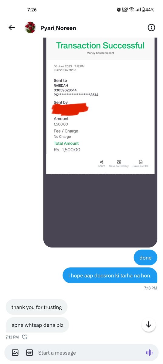 Shikari911's tweet photo. @Pyari_Noreen Scammer https://t.co/x8Ysi6z437