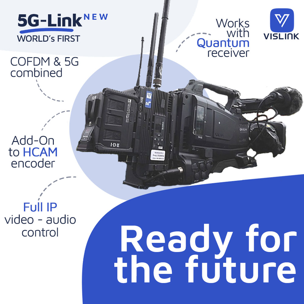 Vislink's tweet photo. Vislink is changing the game with 5G-Link! This #HCAM transmitter adds #5G connectivity to the mix. Connect wirelessly to control rooms using #5G and #COFDM #RFvideo. And with our updated Quantum receiver, you can decode from anywhere in the world!
#Private5G #remoteproduction https://t.co/FtRSpcoaks