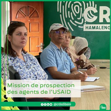 crdediboini's tweet photo. The @crdediboini hosted a prospecting mission for @USAID agents.

Fruitful exchanges took place and the delegation had time to visit the different infrastructures and appreciate the initiatives of the center supported by the @gouvkm le @PNUD_Comores https://t.co/RfTPEeOYso