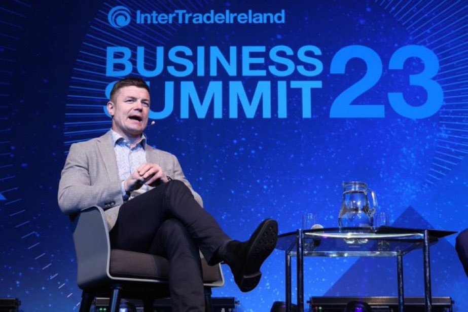 MorrowComms's tweet photo. Action packed day supporting @Inter_Trade on #ITIBizSummit23 Big thanks as always to our MC @BBCMarkSimpson and our fabulous speakers/ panellists including @davidmcw and @BrianODriscoll A day of great content and engagement for the large gathering @BelfastICC https://t.co/N7qvvhpzv7