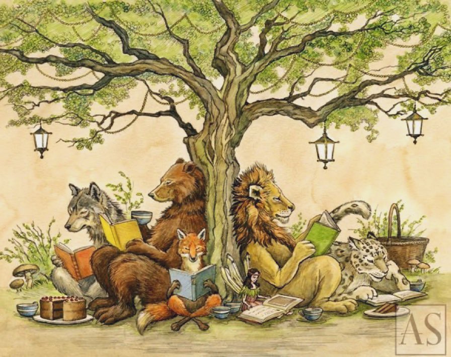 There is no surer foundation for a beautiful friendship than a mutual taste in literature.

—P.G. Wodehouse
art by Astrid Sheckels