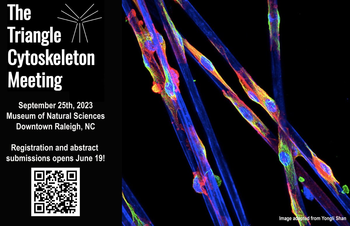 Hello, Cytoskeletors! The TCM team is excited to announce registration for the 10th annual meeting will be open on June 19th. We hope to see you 
September 25th at the NC Museum of Natural Sciences.