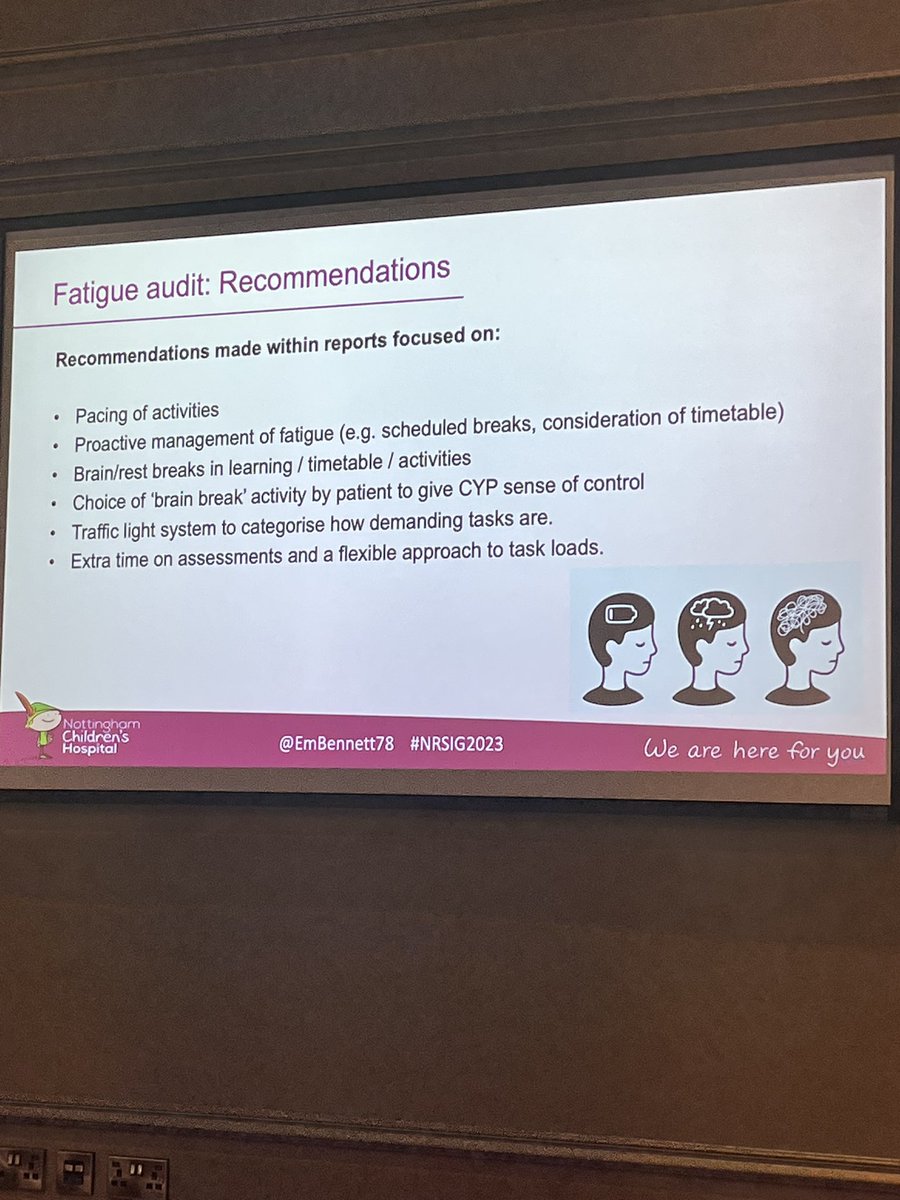 Listening to <a href="/EmBennett78/">Emily Bennett</a> talking about the experiences &amp; prevalence of fatigue in young people after #ABI at <a href="/nrsigwfnr/">NR-SIG-WFNR</a> #NRSIG2023 in #Glasgow