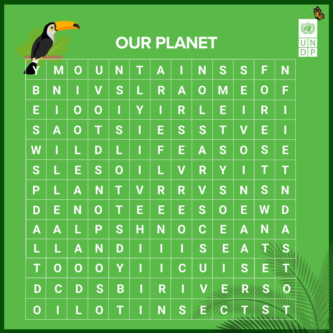 Earth 🌍 is much more than a planet: it is our only home 🏡.  

Comment with the first 3 words you find in this crossword 👇and take action today and every day #ForPeopleForPlanet.

Via <a href="/UNDP/">UN Development</a>
