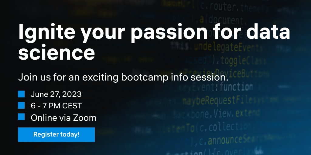_CO_Academy's tweet image. Join us for an immersive data science info session on June 27 from 6-7 PM and unlock the potential of this exciting field! Register your spot now by registering at the following web.constructor.org/discover-our-d… to secure your spot. #ConstructorLearning #DataScience