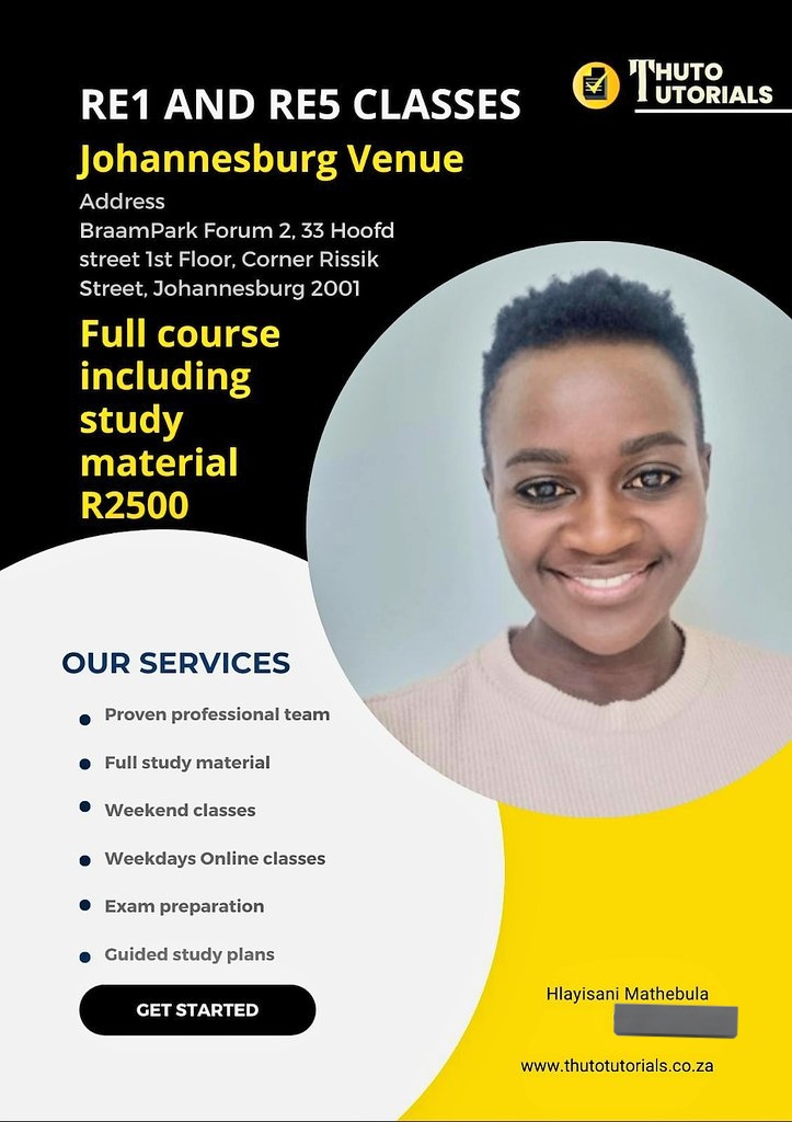 Hla_math's tweet photo. We do RE5 and RE1 classes around JHB and PTA DM Me for more info. https://t.co/uc631a8lLn