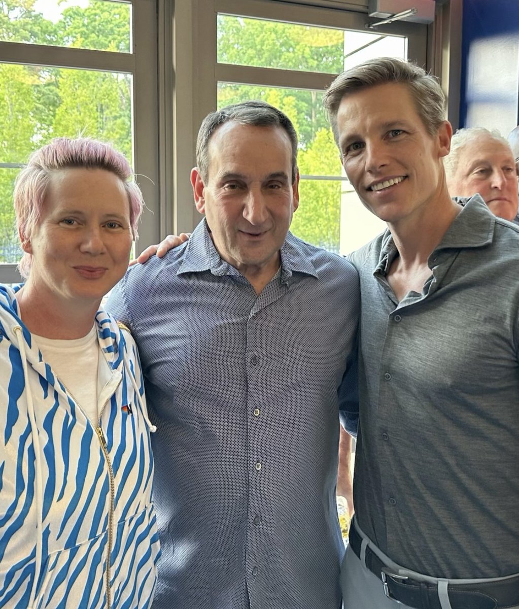 DurhamAcademyAl's tweet photo. Jeni Thompson Kim ’94 and Ward Horton ’94 connected last week with Coach K at the K Academy Basketball Camp. Whether you are a #Duke fan or rooting for a rival team, it’s great to see DA alumni still connected almost 30 years after graduation!
#DurhamAcademy #DAalumni #KAcademy https://t.co/K1RZPzjG6k