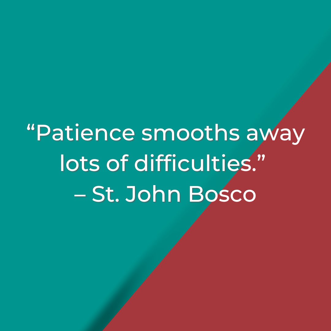 'Patience smoothes away lots of difficulties' ~ St. John Bosco

#DMU #DivineMercyUniversity #QuoteoftheDay #Quotes #SaintQuotes #SaintCatherineofSienna #CatholicQuote #CatholicChurch #CatholicUniversity