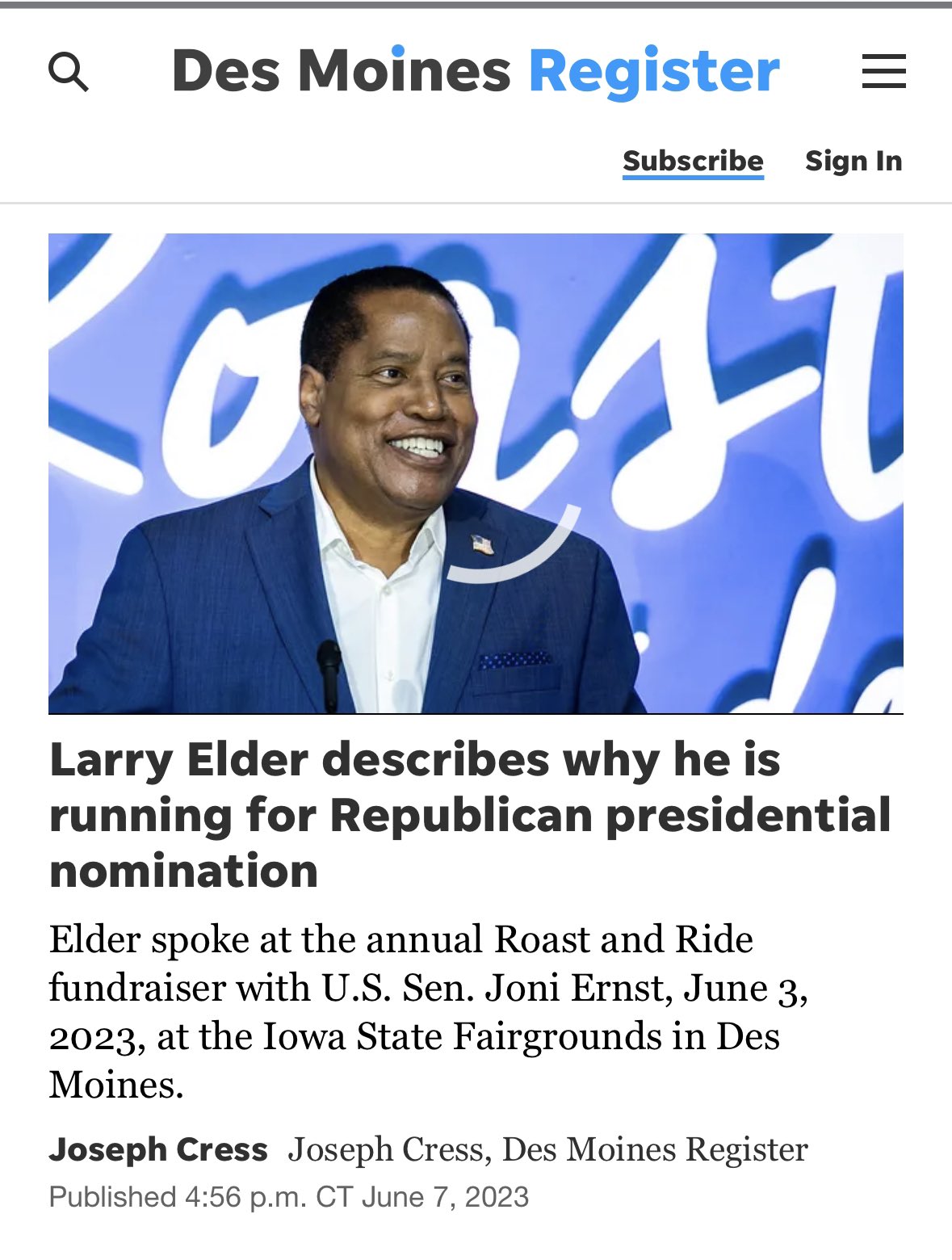Larry Elder on Twitter "Larry Elder says why he's running Republican