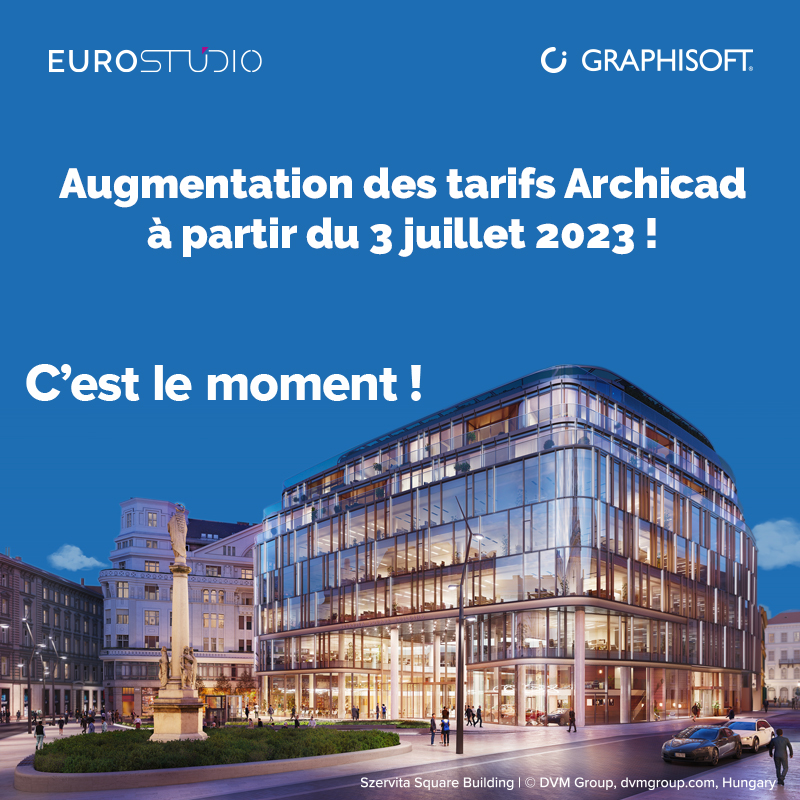 Eurostudio_fr's tweet photo. À partir du 3 juillet 2023, les tarifs @ARCHICAD  vont augmenter !
C’est le moment d’en profiter et de vous offrir le logiciel #BIM ou de faire les dernières mises à jour aux tarifs actuels.
Pour en savoir plus sur l’augmentation des tarifs, consultez-nous
https://t.co/vJnQE1Ps81 https://t.co/3TgYBaKNC0