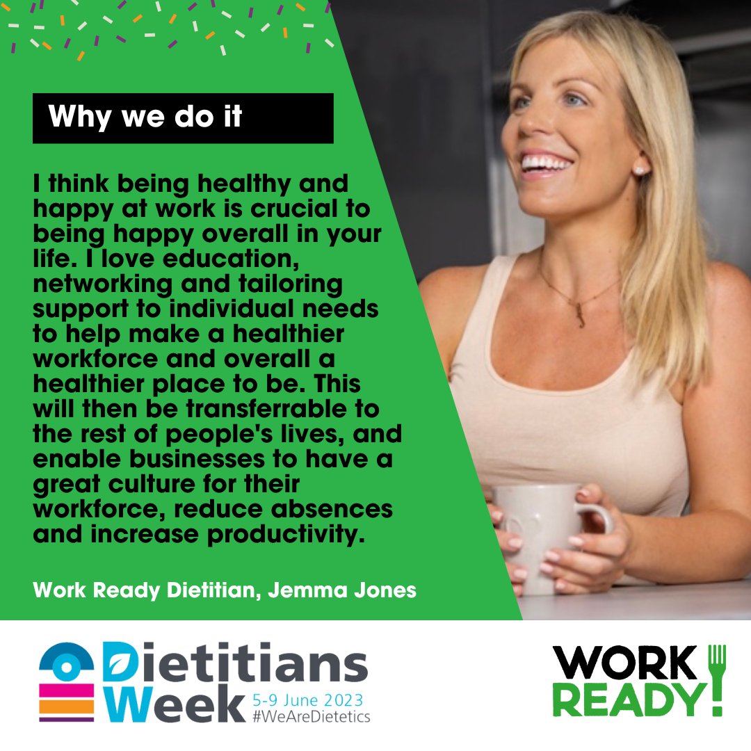 BDA Work Ready Prog (@bdaworkready) on Twitter photo As Dietitians Week #DW2023 comes to a close, our Work Ready Dietitians reflect on why they practice dietetics in workplace health #Wearedietetics <a href="/BDA_Dietitians/">British Dietetic Association</a> As Dietitians Week #DW2023 comes to a close, our Work Ready Dietitians reflect on why they practice dietetics in workplace health #Wearedietetics <a href="/BDA_Dietitians/">British Dietetic Association</a>