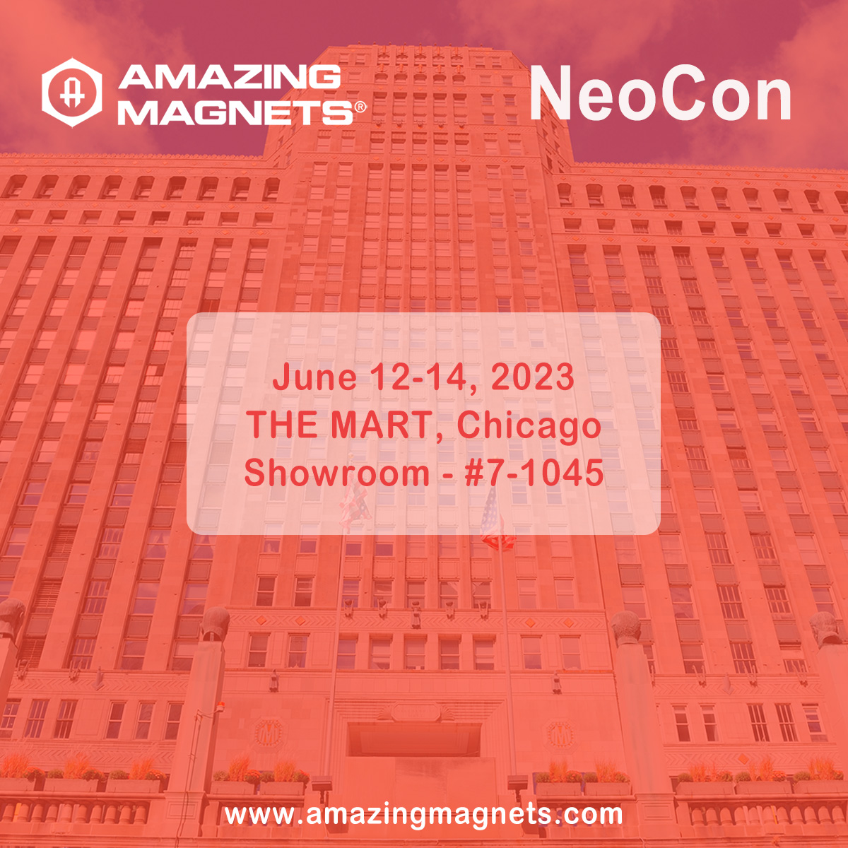 AmazingMagnets's tweet image. NeoCon2023 is just around the corner, and we couldn’t be more excited to welcome you to our booth at THE MART, Chicago, Showroom #7-1045. 
#NeoCon2023 #TogetherWeDesign #NeoConExhibitor #NeoConCommunity #DesignStandsTogether #CommercialInteriors  #WorkplaceDesign #TheMartChicago