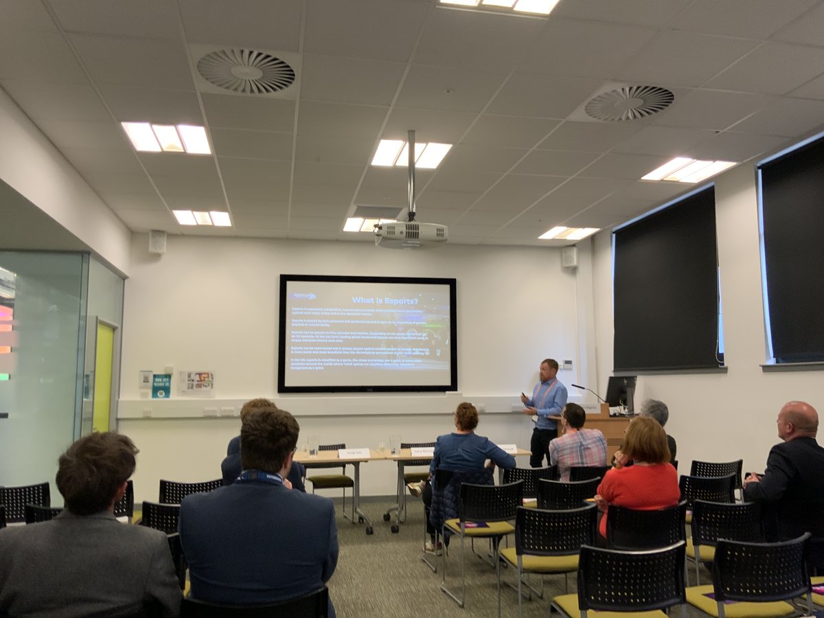 Futurescot_News's tweet photo. Now up is James Hood, CEO of @EsportsSCO #FSTayside - who answers the question, ‘Why do you want to watch people playing games?’, with ‘Why do you want to watch people playing golf?’ He aced that one! ⛳️ #FSTayside https://t.co/BJ6D9FjIPB