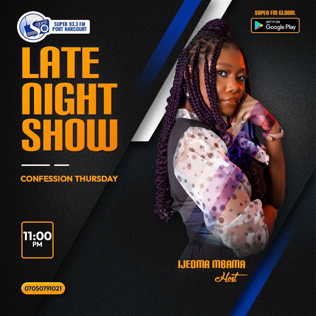 superfmphcity's tweet photo. Confession Thursday
W/ @ijeomambama & @Realchuksy
#Superfmph
#LateNightshow https://t.co/HR3d6gQ3Jz