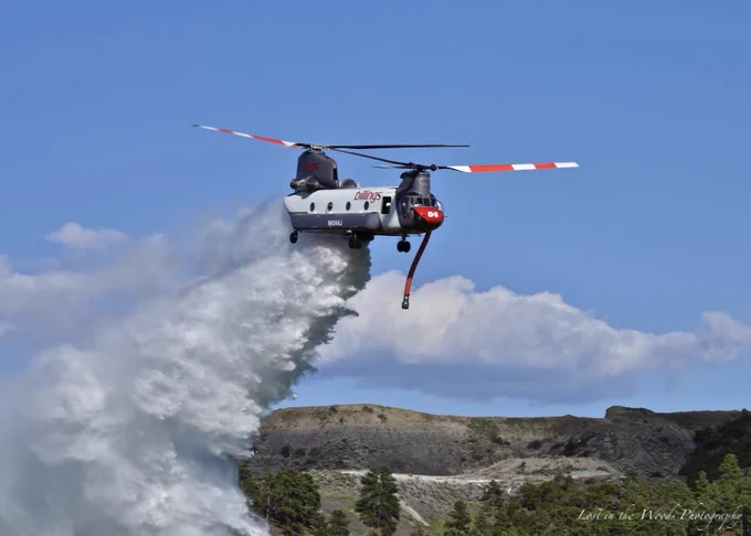 Beeld van omgebouwde Chinook van het bedrijf Billings Flying service https://billingsflyingservice.com/