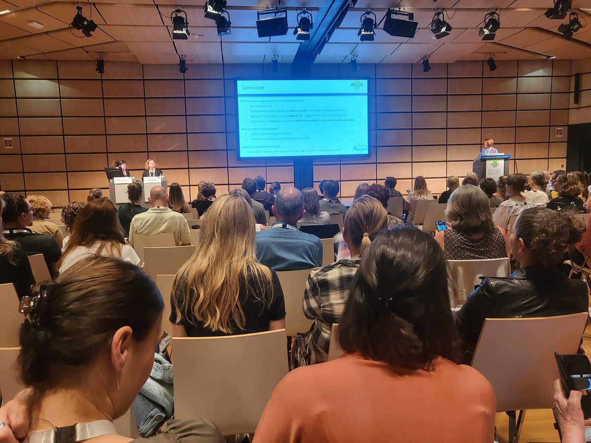 HelenKChadwick's tweet photo. Educating ECFS about “Patient Education: what patients need to know, and what skills should they be taught?” #ECFS2023 #ECFS #ECFSeducation https://t.co/exuHoeXngO