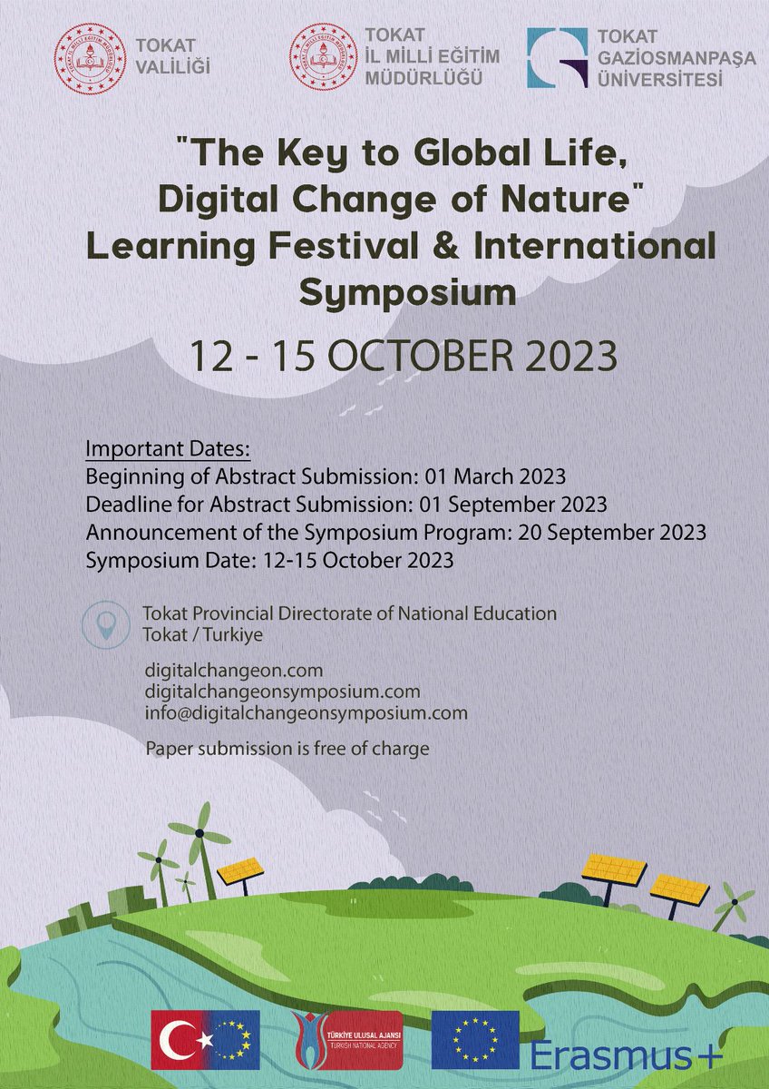digitalchangeofnature (@digitalchangeon) on Twitter photo Last call for international participants! Final day 11 of June 2023.
We are pleased to invite you to be a Speaker at the "The Key To Global Life, Digital Change Of Nature"
digitalchangeonsymposium.com
bit.ly/3FXSOPA
salto-youth.net/tools/european…
<a href="/tokatmem/">Tokat İl Millî Eğitim Müdürlüğü</a>
<a href="/ulusalajans/">Türkiye Ulusal Ajansı 🇹🇷 Turkish NA</a> Last call for international participants! Final day 11 of June 2023.
We are pleased to invite you to be a Speaker at the "The Key To Global Life, Digital Change Of Nature"
digitalchangeonsymposium.com
bit.ly/3FXSOPA
salto-youth.net/tools/european…
<a href="/tokatmem/">Tokat İl Millî Eğitim Müdürlüğü</a>
<a href="/ulusalajans/">Türkiye Ulusal Ajansı 🇹🇷 Turkish NA</a>