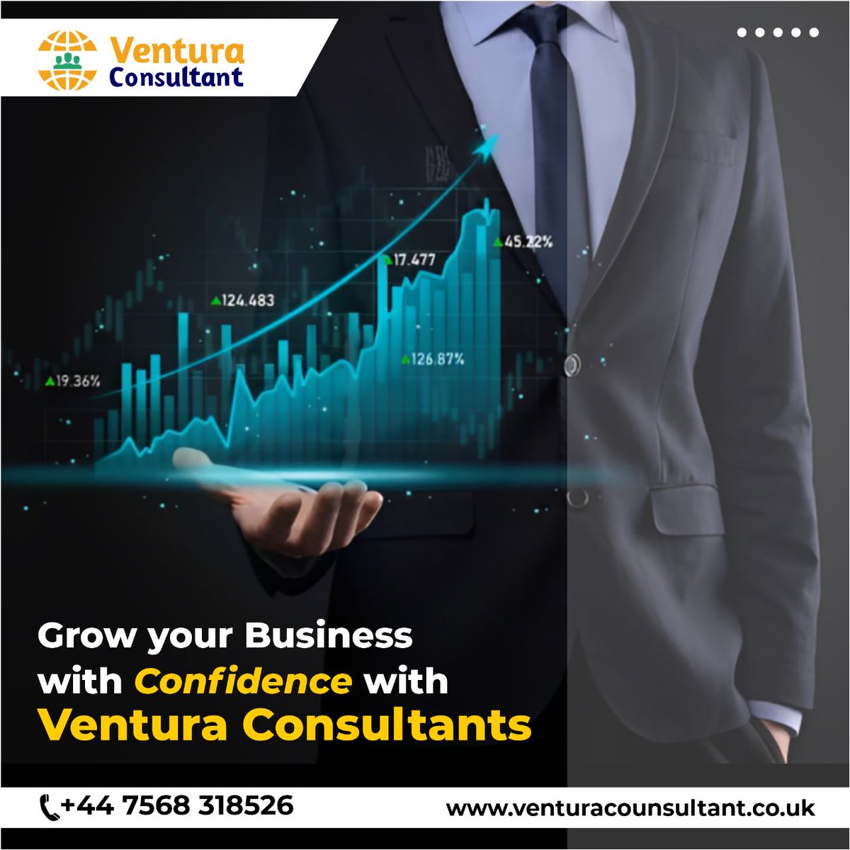 At Ventura Consultant, we offer top-notch business solutions to help your company overcome any financial or strategic challenges. 
Contact us for more information: +44 7568 318526   
Or visit us at: venturaconsultant.co.uk

#accountingservices #consultantbusiness #consultingfirms
