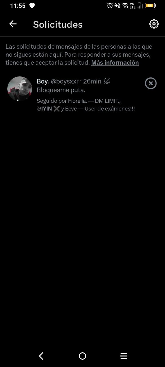 redxlips_'s tweet image. Cuando no respondes los dms así se comporta el imbecil de turno, soy dueña de seguir, bloquear, contestar , etc a quien me salga del coño. 
 Si alguien no quiere responderte no sean tan imbéciles de seguir y seguir porque llega a ser molesto y ni ganas de venir