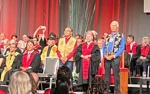 CaringSociety's tweet photo. The Caring Society is beary proud of our good friend, Claudette Commanda, who was installed as the 15th Chancellor at @uOttawa today! 

We are so grateful for all of the knowledge she has shared with us over the years - the university can only benefit from her guidance. 🧡 https://t.co/3e7UmP08sC