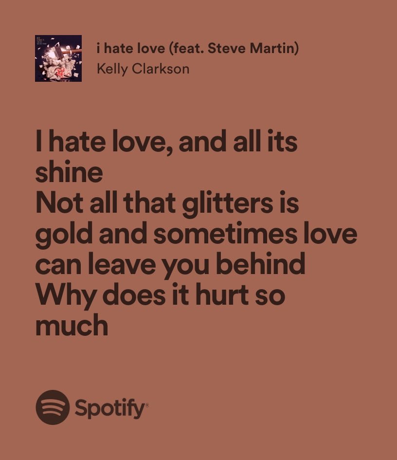 Kelly Clarkson — i hate love open.spotify.com/track/6LWjjMcc…