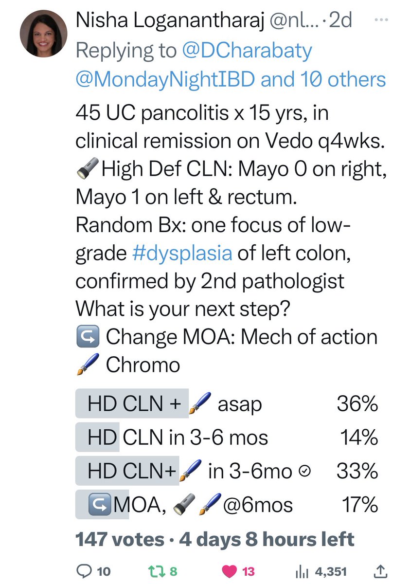 MondayNightIBD's tweet image. #ThursdayThanks

🔦@nloganmd leading a 👌🏽 convo on next step for unifocal invisible LGD
🔦#MondayNightIBD🏘️ sharing their expertise: Most would repeat HD+Chromo (virtual&amp;gt;dye) soon
🔦@bottomlineibd leading #PatientExperience: highest on pt mind is getting through the prep: we need…