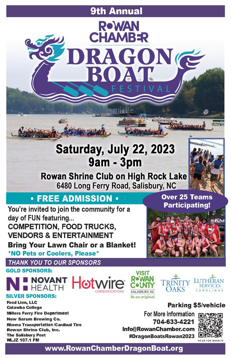 We only have a few spots left for Dragon Boat teams in the 2023 Dragon Boat Race!  Reserve your spot today by registering at 
rowanchamberdragonboat.org